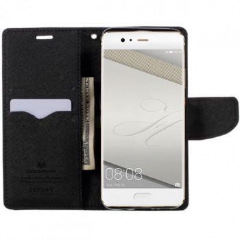 Atverčiamas juodas fancy dėklas (Huawei P10) Atverčiamas juodas fancy dėklas (Huawei P10)